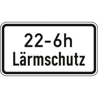 Lärmschutz (mit Zeitangabe) - Verkehrsschild VZ 1040-35