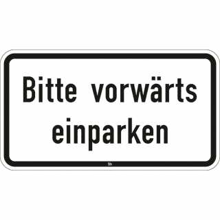 Bitte vorwärts einparken - Verkehrsschild VZ 2831