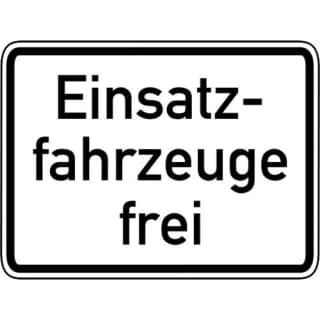 Einsatzfahrzeuge frei Zusatzschild VZ 1026-33