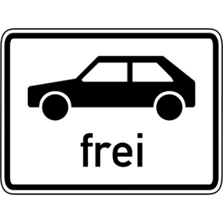 Personenkraftwagen frei Zusatzschild mit VZ 1024-10