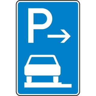 Verkehrszeichen 315-61 Parken auf Gehwegen Schild (Anfang)