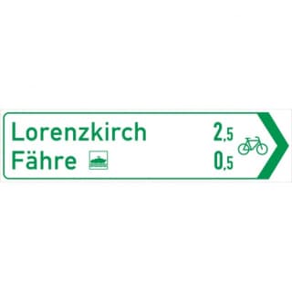 Radwegschild - Pfeilwegweiser