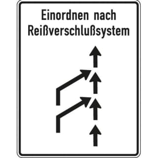 Reißverschlussverfahren Schild gemäß StVO