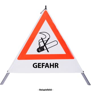 Faltsignal - Rauchverbot mit Text: GEFAHR