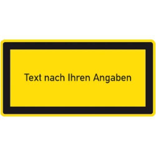 Hinweisschild zur Laserkennzeichnung mit Text nach Ihren Angaben