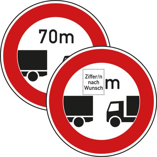 Verbot des Unterschreitens des angegebenen Mindestabstands - Verkehrsschild VZ 273