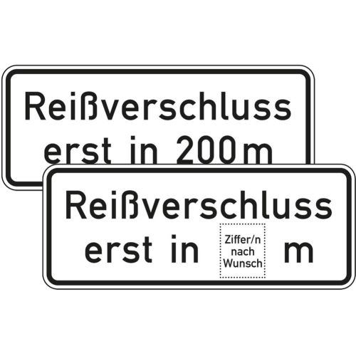 Reißverschluss erst in ... m - Verkehrschild VZ 1005-30