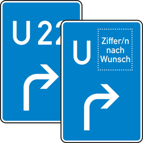 Bedarfsumleitung, Vorankündigung rechts - Verkehrsschild VZ 460-20