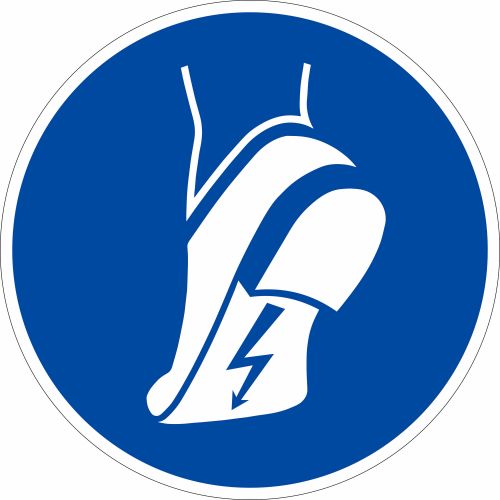 Gebotszeichen - Antistatisches Schuhwerk benutzen nach ISO 7010 (M 032)
