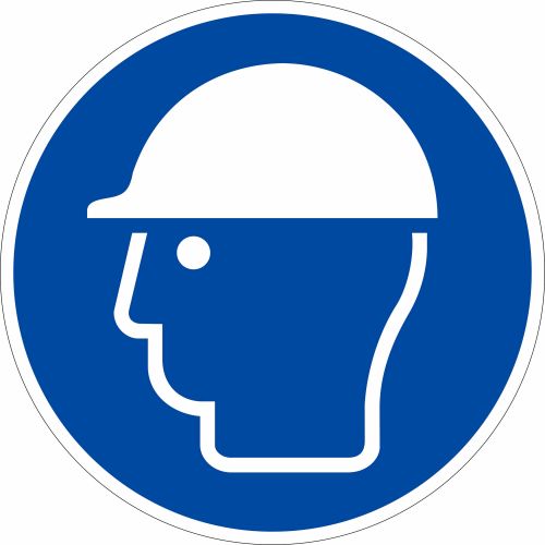 Gebotszeichen - Kopfschutz benutzen nach ISO 7010 (M 014)