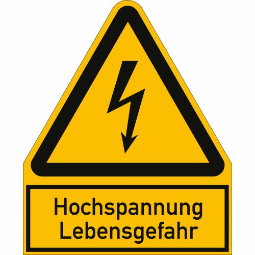 Kombischild Hochspannung - Lebensgefahr