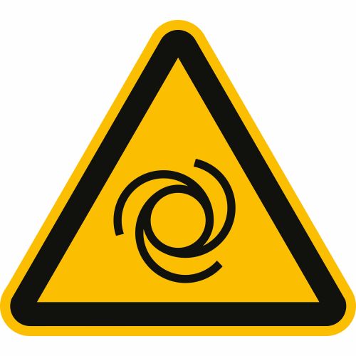 Warnung vor automatischem Anlauf nach ISO 7010 (W 018)