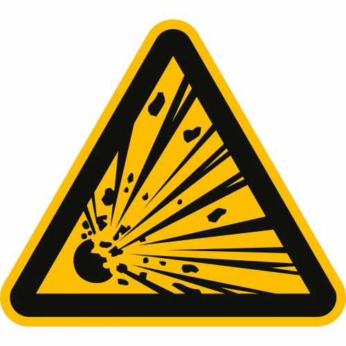 Warnung vor explosionsgefährlichen Stoffen nach ISO 7010 (W 002)