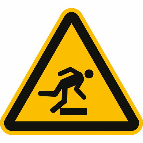 Warnung vor Hindernissen am Boden nach ISO 7010 (W 007)