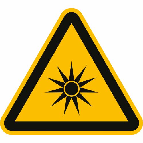 Warnung vor optischer Strahlung nach ISO 7010 (W 027)