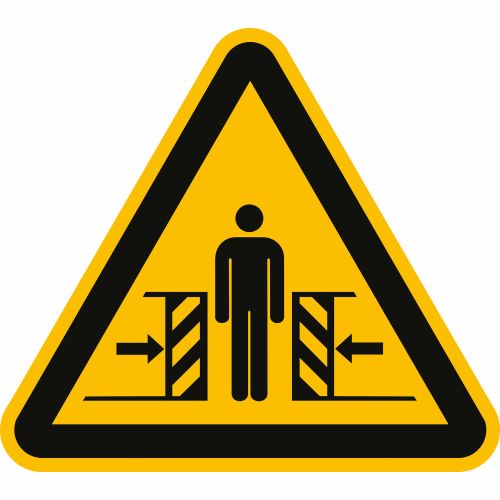 Warnung vor Quetschgefahr nach ISO 7010 (W 019)