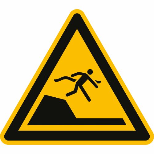 Warnung vor unvermittelter Tiefenänderung in Schwimm- oder Freizeitbecken nach ISO 20712-1 (WSW 003)