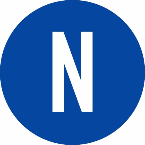 500er Rolle Wechselstromnetz Neutralleiter Etiketten