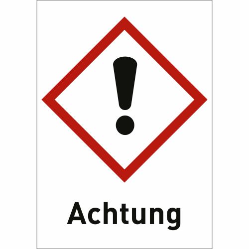 Ausrufezeichen mit Text: Achtung (GHS 07)