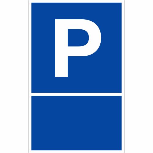 Parkplatzschild P, zur Selbstbeschriftung mit Folienbuchstaben