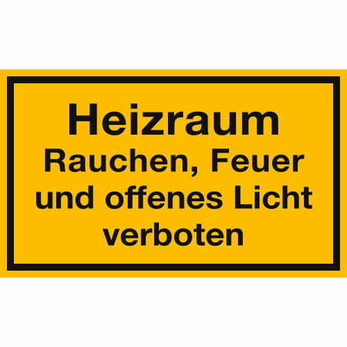 Heizraum - Rauchen, Feuer und offenes Licht verboten