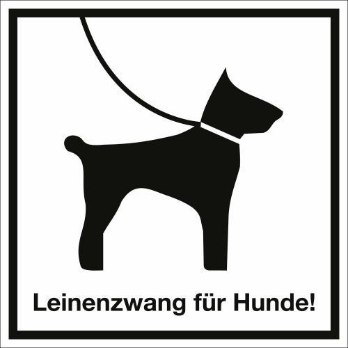 Leinenzwang für Hunde! Schilder Privatgrundstück und Haus