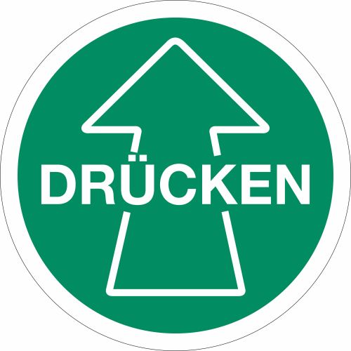 Piktogramm DRÜCKEN mit Pfeil