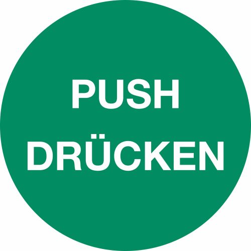 Piktogramm - PUSH/ DRÜCKEN