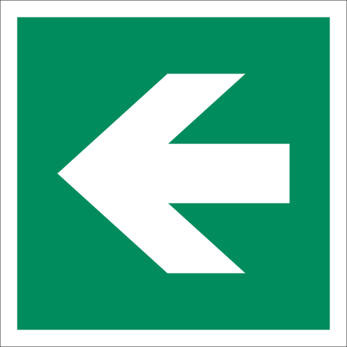 Rettungszeichen E005 Richtungspfeil oben / unten / links / rechts | Schild nach ISO 7010, ISO 3864, ASR 1.3