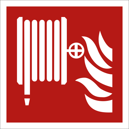 Brandschutzzeichen Löschschlauch | Schild für Wandhydranten gemäß ISO 7010 (F 002)