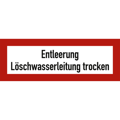 Entleerung Löschwasserleitung trocken nach DIN 4066, DIN 14461-2 und DIN 14462