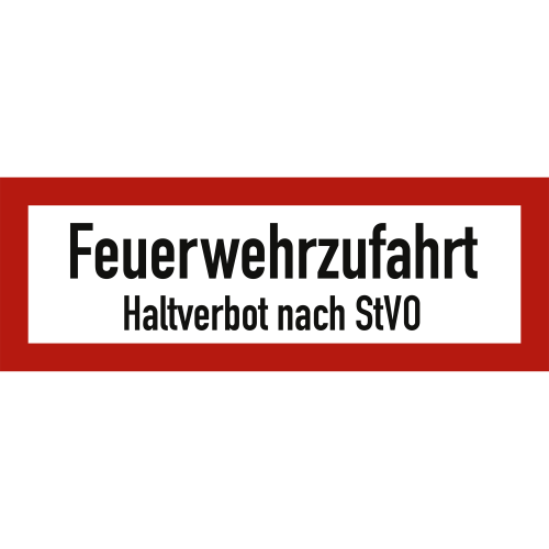 Feuerwehrzufahrt Haltverbot nach STVO nach DIN 4066