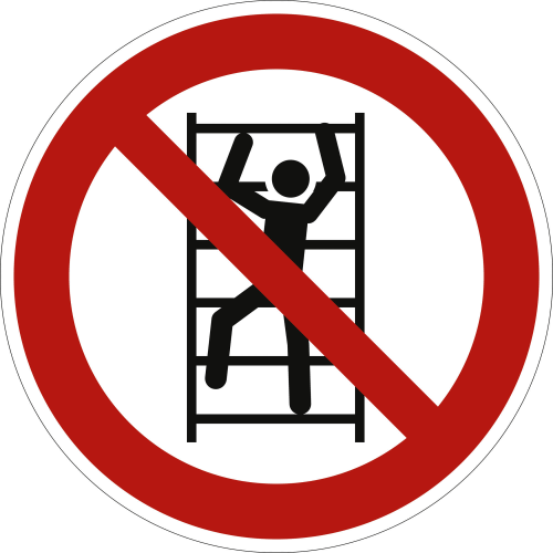 Aufsteigen verboten nach ISO 7010 (P 009)