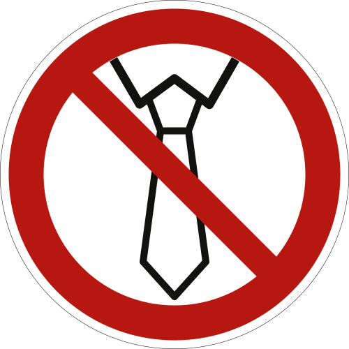 Verbotsschild Krawatte verboten