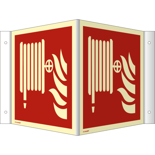Nasen-/Winkelschild Löschschlauch (ISO 7010)