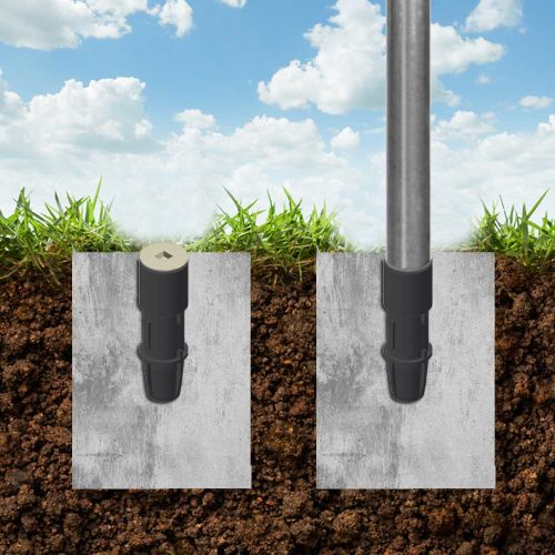 GussBodenhülse / Bodenhülse für Rohrpfosten Komplettsatz