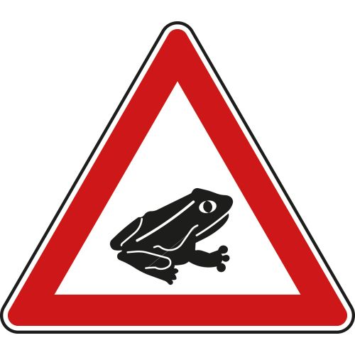 Amphibienwanderung, Aufstellung links - Verkehrsschild VZ 101-24