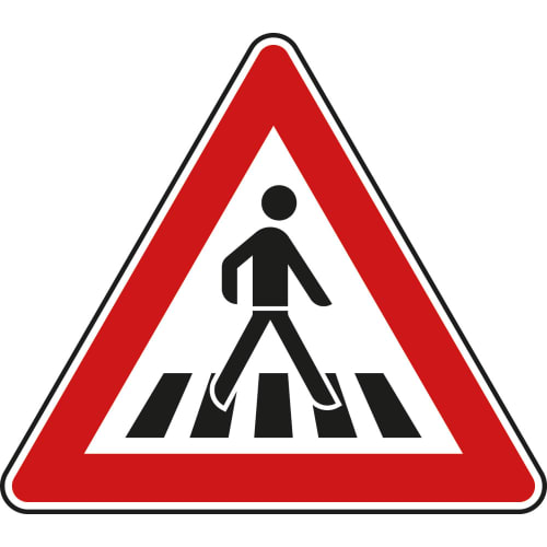 Fußgängerüberweg, Aufstellung links - Verkehrsschild VZ 101-21