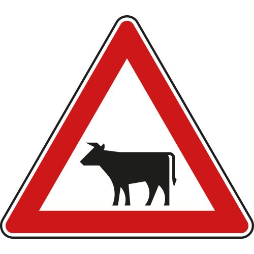 Viehtrieb, Aufstellung rechts - Verkehrsschild VZ 101-12
