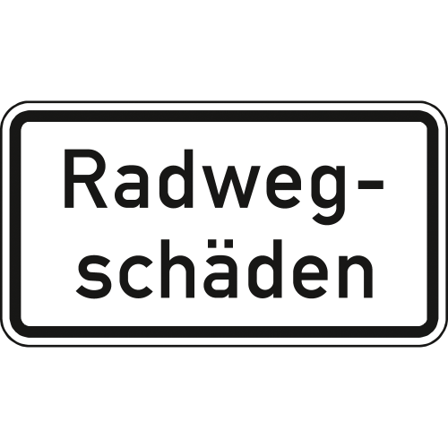 Radwegschäden - Verkehrsschild VZ 2010