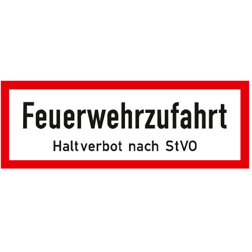 "Feuerwehrzufahrt mit Zusatztext "Haltverbot nach StVO" - Verkehrsschild VZ 2446"
