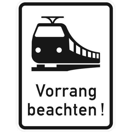 Verkehrsschild I VZ 2811 "Schienenbahn Vorrang beachten!" StVO