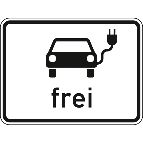 Elektrisch betriebene Fahrzeuge frei - Verkehrsschild VZ 1024-20