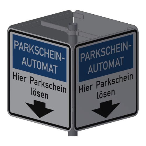 Viereckschelle für Parkscheinautomaten