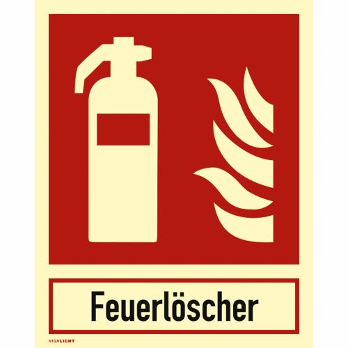 Feuerlöscher mit Schriftzug nach ISO 7010