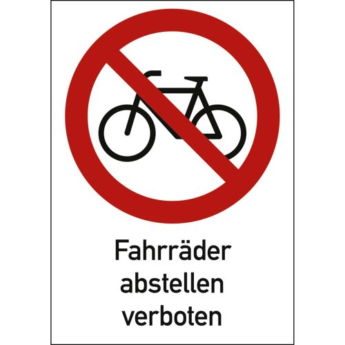 Kombischild Fahrräder abstellen verboten