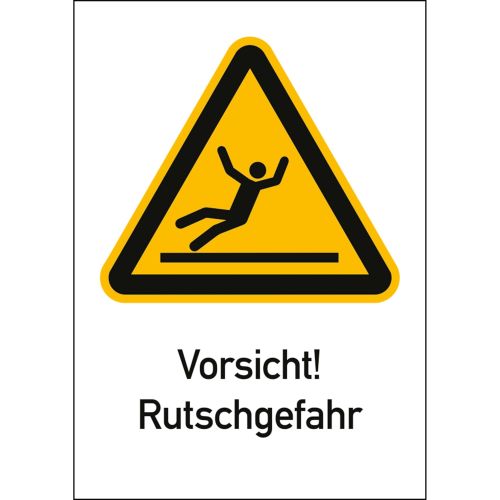 Kombischild Vorsicht! Rutschgefahr (ISO 7010)