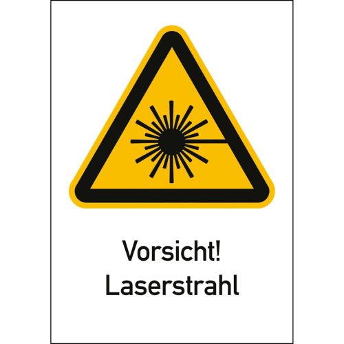 Kombischild Vorsicht! Laserstrahl (ISO 7010)