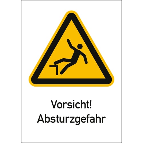 Kombischild Vorsicht! Absturzgefahr (ISO 7010)
