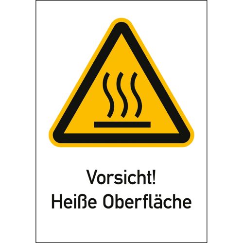 Kombischild Vorsicht! Heiße Oberfläche (ISO 7010)
